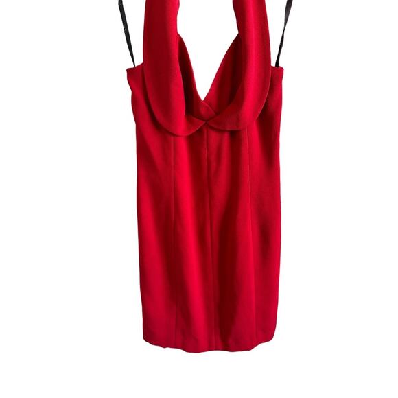 Nicole Miller Women's 10 Red Sexy Sleeveless Zip Up Halter Neck Mini Dress - Picture 4 of 8